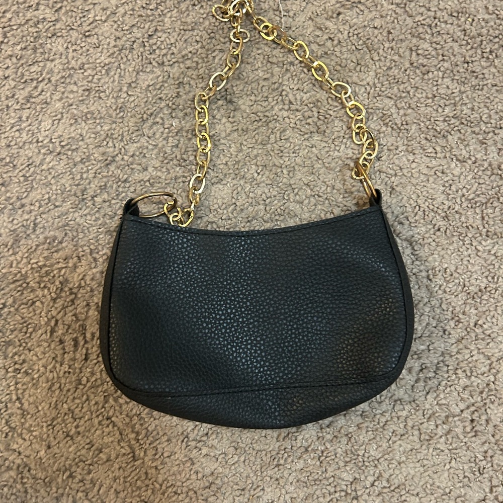 SHEIN Black Shoulder Bag with Gold Chain